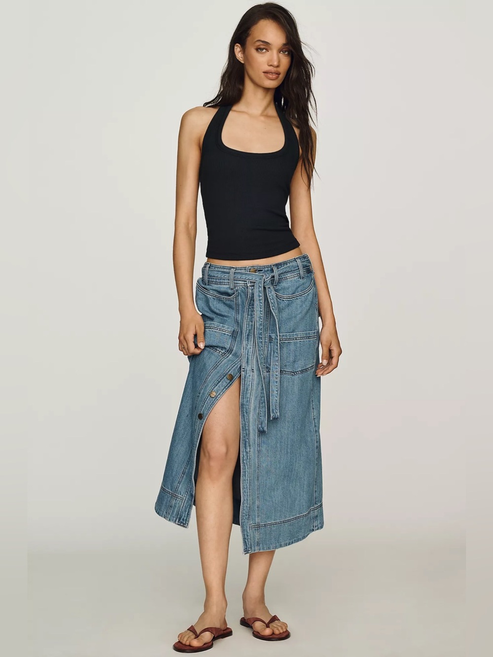 Anthropologie Pilcro Front-Tie Denim Midi Skirt
Pilcro Like New!